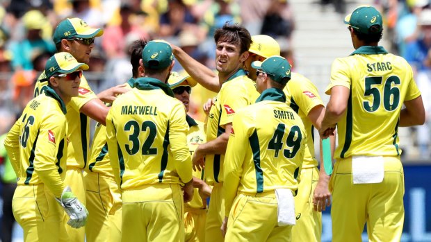 The Australians bowled first on a slightly odd-looking wicket.