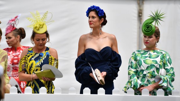 Glamour: Fashions on the field at the Geelong Cup.