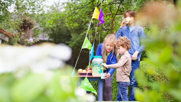 Youngsters can learn about business by holding lemonade stands and understanding costs, income and profit.