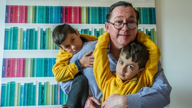 Archie Celments and his sons Rufus and Jasper, 6 ahead of Fathers Day 2017.