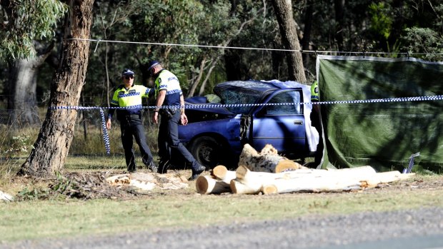 ACT police at the scene of the fatal accident on Bindubi Street in Cook.