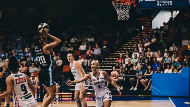 Canberra's Chevannah Paalvast shoots.