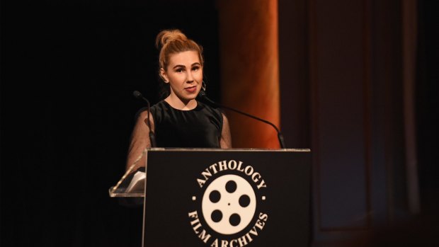 Zosia Mamet speaks onstage during The Anthology Film Archives Benefit and Auction on March 2, 2017 in New York City. 