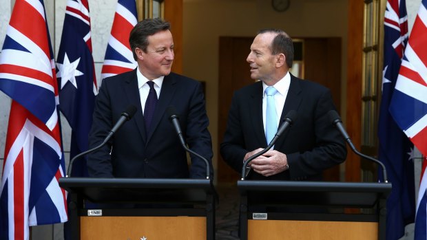 Fuel for thought: British Prime Minister David Cameron and Prime Minister Tony Abbott have taken different approaches to climate change.