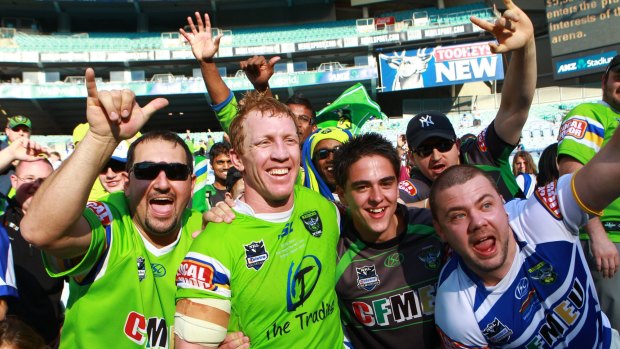 Alan Tongue after his last game for the Canberra Raiders.