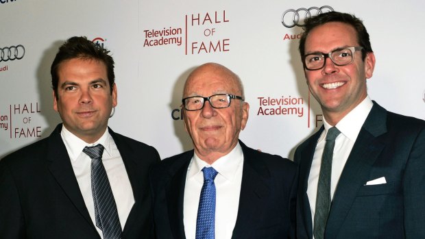 Rupert Murdoch (left) with his son, Rupert. The family has bought a remote property in British Columbia.