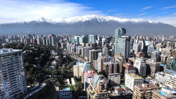 Santiago and the Andes.