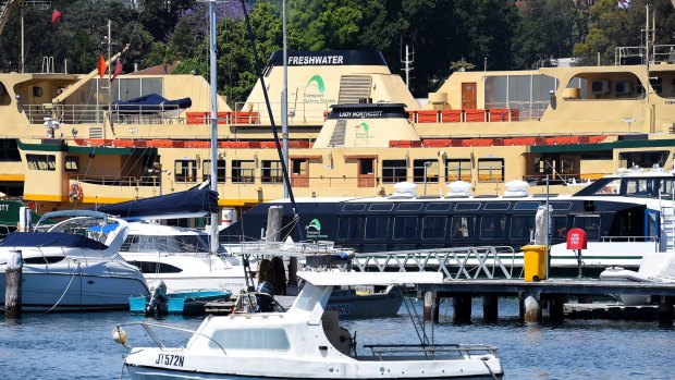 The Lady Northcott ferry docked in Balmain shipyard after its final voyage on Tuesday before being decommissioned. 