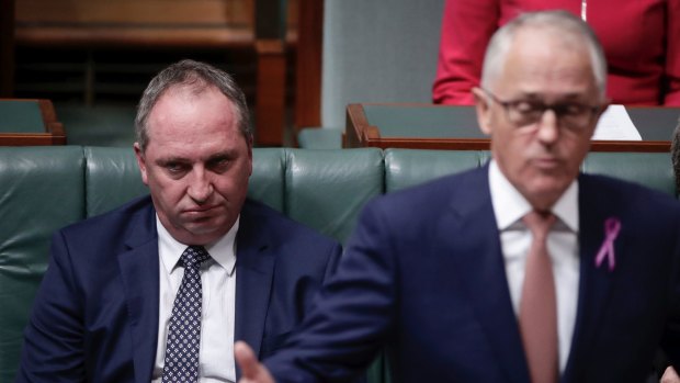 Deputy Prime Minister and Minister for Infrastructure and Transport Barnaby Joyce and Prime Minister Malcolm Turnbull. 