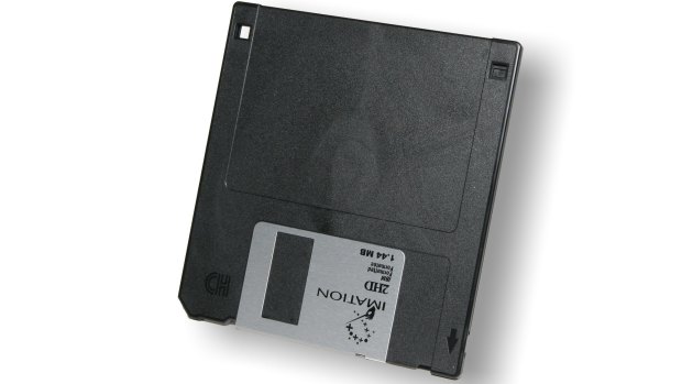 A 3.5-inch floppy disk. 