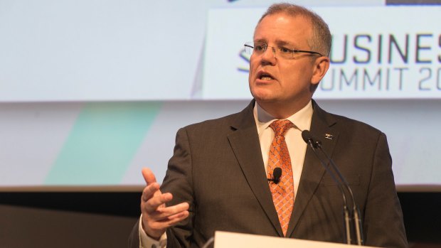 Scott Morrison at The Australian Financial Review Business Summit, where he flagged the "regulatory sandbox" to boost innovation. 