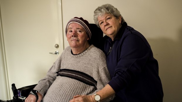 70-year old quadriplegic Chris Brockway has been forced to relocate to coastal NSW after failing to recieve a suitable level of care from the NDIS. Chris with his wife Margaret Brockway.