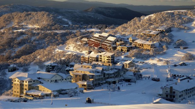 Hotham village is built on the top of a ridge.