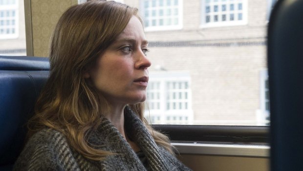 Emily Blunt as overweight alcoholic Rachel Watson in the film adaptation of <i>The Girl on the Train</i>.