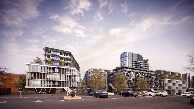 An artist's impression of Australia Post's proposed development in Rosslyn Street, West Melbourne. Trenerry Property Group has bought the site and plans a mixed use development.