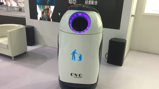Ovo the robot rubbish bin ensures there's always a bin at hand when you need one.