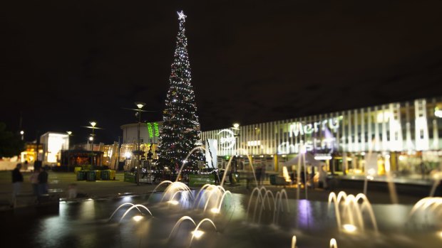 The Christmas tree in Civic Square.