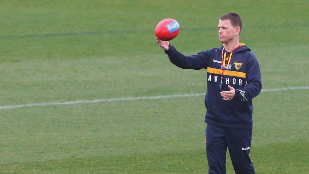 New Blues coach Brendon Bolton at Hawthorn training on Tuesday.