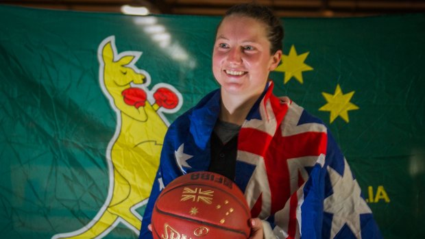 Canberra Capitals player Kelsey Griffin prepares to play for Australia at the Commonwealth Games. Photo by Karleen Minney.