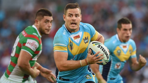 Canberra call: Raiders recruit Aidan Sezer in action for the Titans. 