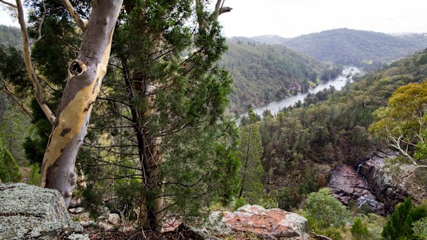 View from the lower falls where the Ginninderra Creek meets the Murrumbidgee River.