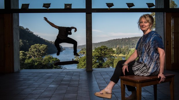 The chief executive of Bundanon Trust, Deborah Ely, with skater Kat Williams, an artist-in-residence at the property gifted by artist Arthur Boyd to the nation in 1993.