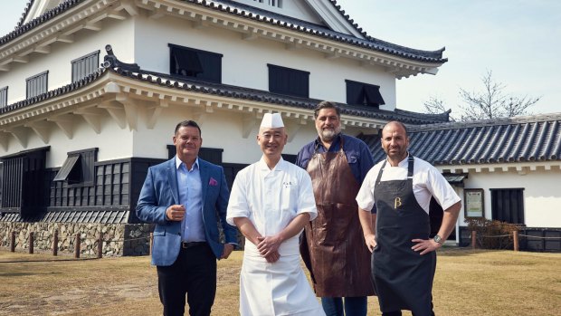 Masterclass in Japan: (from left) Gary Mehigan, Kagehisa Imada, Matt Preston and George Calombaris.