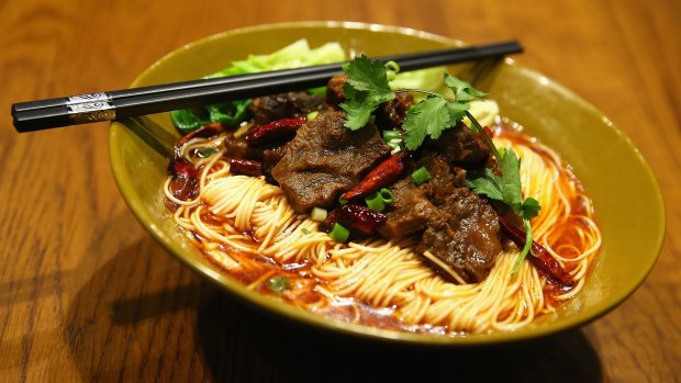Slurp it: Spicy stewed beef noodle soup.