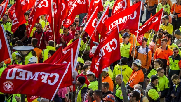 A judge has condemned the CFMEU's "notorious" history of flouting the law.