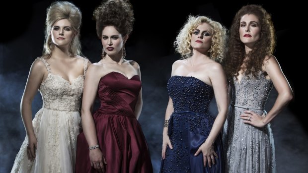 The Witches, from left: Lucy Durack, Amanda Harrison, Helen Dallimore, Jemma Rix