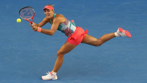 In the balance: Angelique Kerber hits a return during the final.