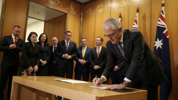 Prime Minister Malcolm Turnbull with Premiers and Chief Ministers at the national security COAG on Thursday.