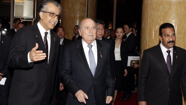 Football bosses: AFC President Shaikh Salman bin Ebrahim Al Khalifa with FIFA President Joseph Blatter. Salman said he was aware of dissatisfaction with Australia's membership of the AFC.
