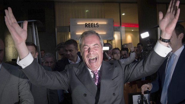 Nigel Farage basks in his Brexit victory. 