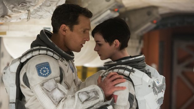 Pilots: <i>Interstellar's</i> spaceships were built as full scale models to aid the actors, led by Matthew McConaughey and Anne Hathaway.