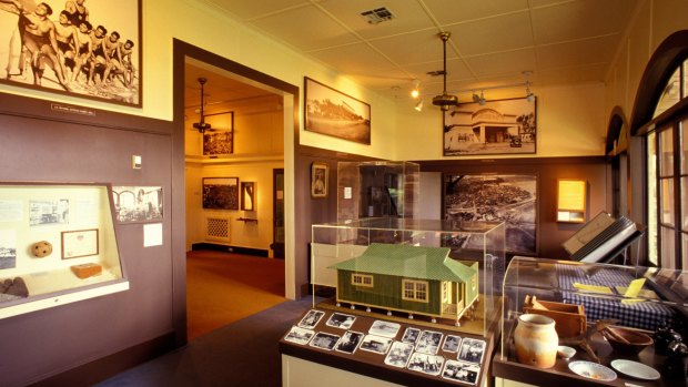 Exhibits tell the history of the sugarcane industry at the Alexander and Baldwin Sugar Museum.