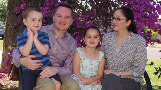 Bowen and his wife, Rebecca Mifsud ("He wore me down," she says of his courting technique), with their son Max, 8, and daughter Grace, 11.