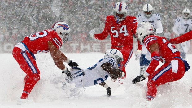 It was wild scenes at the Indianapolis Colts and Buffalo Bills game in the snow.