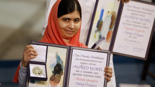 "I want there to be peace everywhere": Nobel laureate Malala Yousafzai.