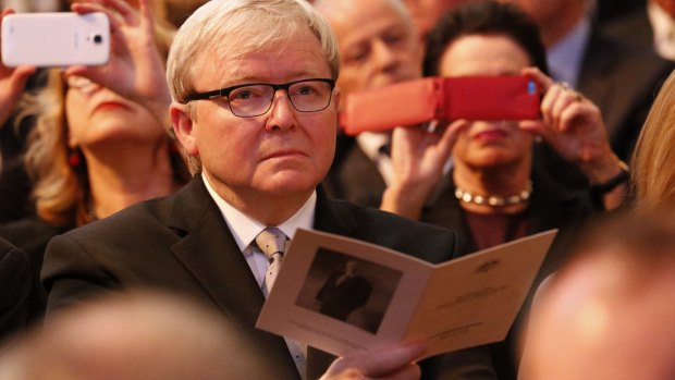 Kevin Rudd, the only former Labor PM, not to receive a standing ovation.
