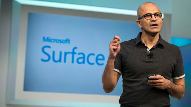 Microsoft chief executive Satya Nadella at the unveiling of the Surface Pro 3 in May.