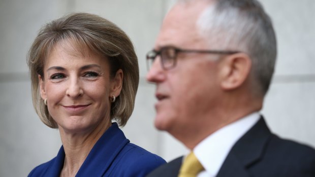Minister for Women Michaelia Cash with Prime Minister Malcolm Turnbull. 
