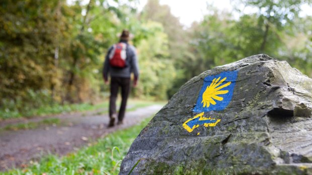 Walking the Camino de Santiago trail.