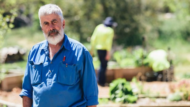 Marymead Horticulturalist Jeff Vivian who is upset after theives targeted the mulch program site in Narrabundah, taking money and computers.