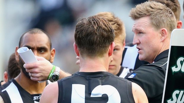 Collingwood coach Nathan Buckley remains cautious about his team's fortunes, despite a big win on Sunday.
