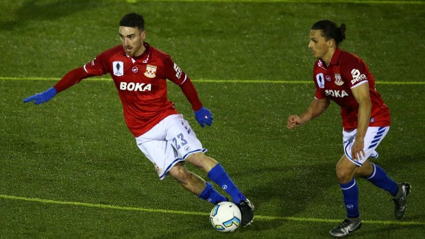 Fill the cup: Sydney United in last year's FFA Cup round of 32 match against Blacktown City.