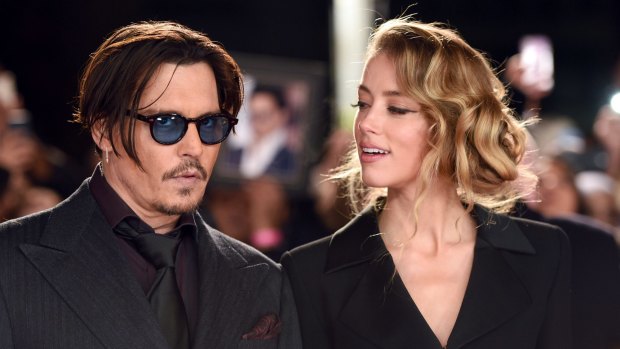 Amber Heard and Johnny Depp at the British premiere of <i>Mortdecai</i> in London in January.