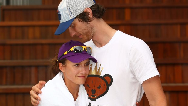 Arina Rodionova, here with husband and AFL footballer Ty Vickery, is the seventh seed in the ACT Claycourt International.