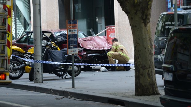 The  driver allegedly drove down Bourke Street Mall before he was shot in the arm and dragged from the car by police. 