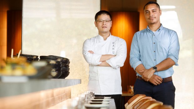 RAKU chef Hao San and general manager Marcellus Heleta. 